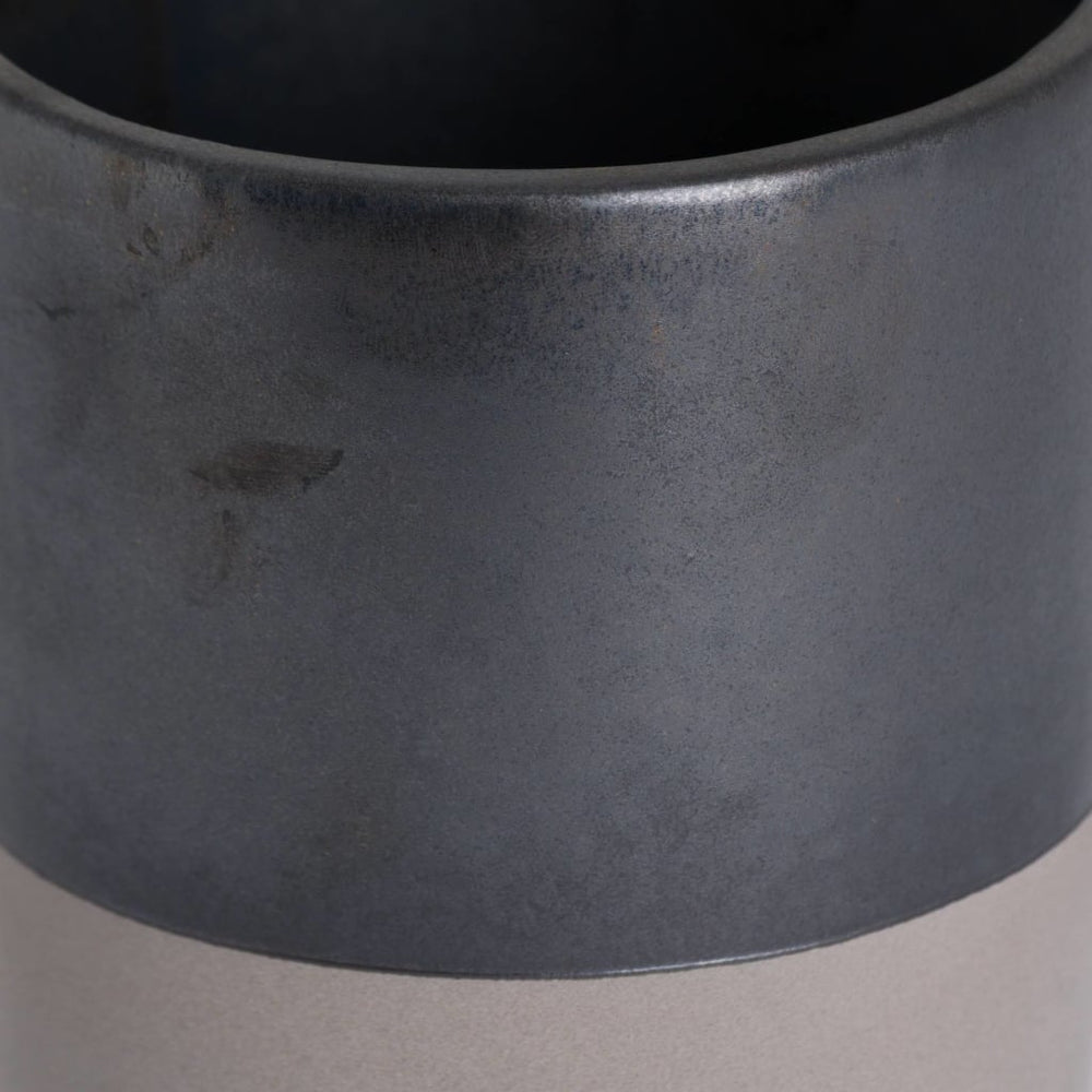 Large Metallic Grey Ceramic Planter