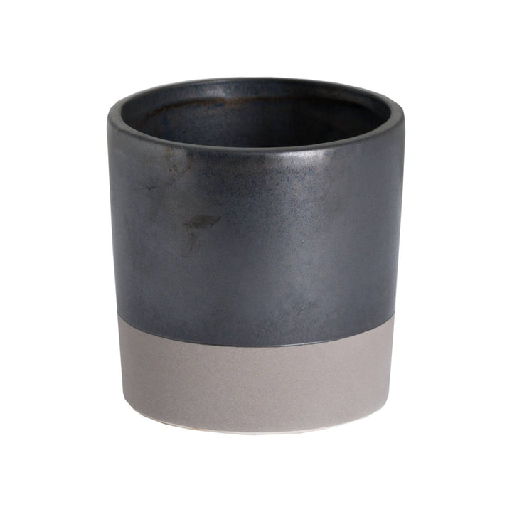 Large Metallic Grey Ceramic Planter