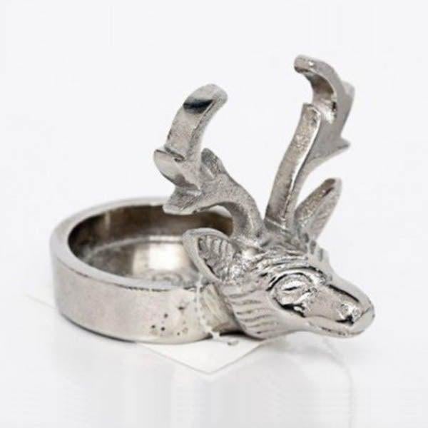 Pair of Silver Reindeer Tea Light Holders - Home Pieces