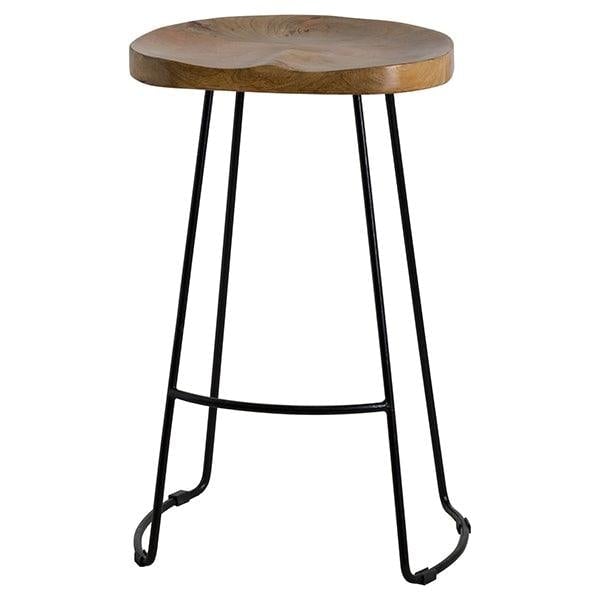 Franklin Hardwood Shaped Barstool - Home Pieces