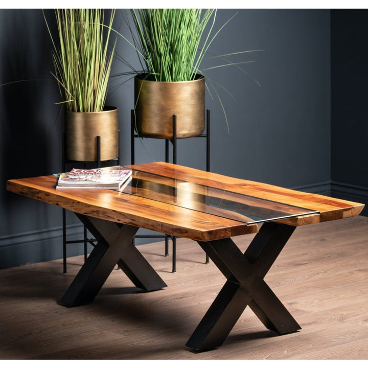 Silas Live Edge Natural Wood River Coffee Table - Coffee