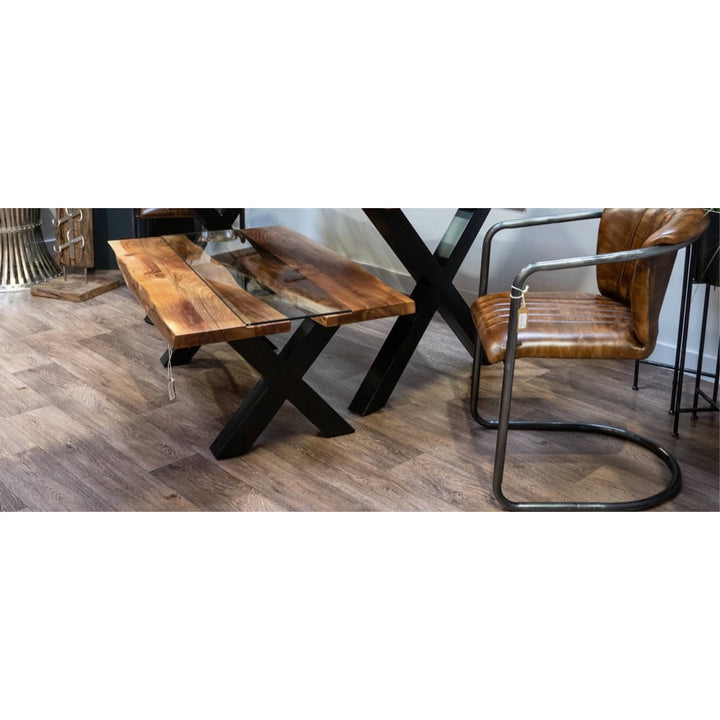 Silas Live Edge Natural Wood River Coffee Table - Coffee