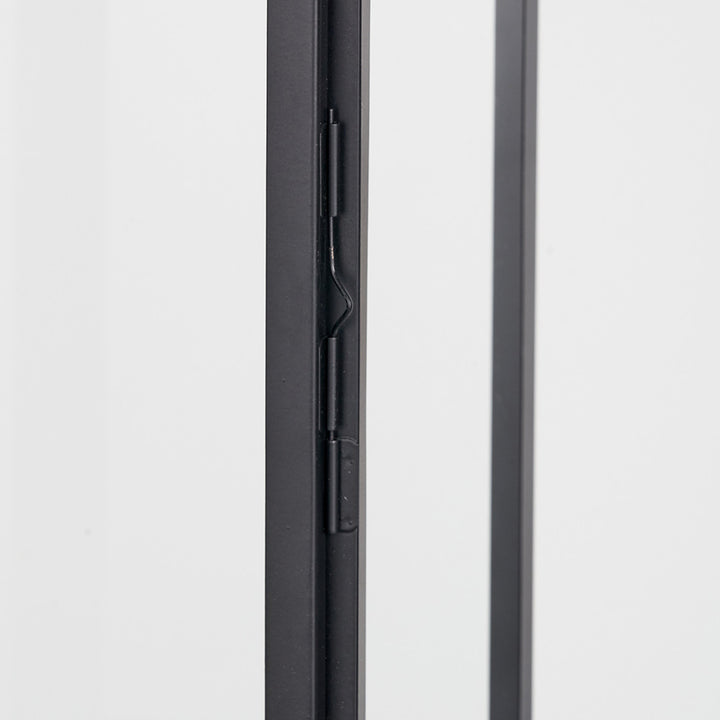Black Stainless Steel and Glass Large Rectangular Lantern