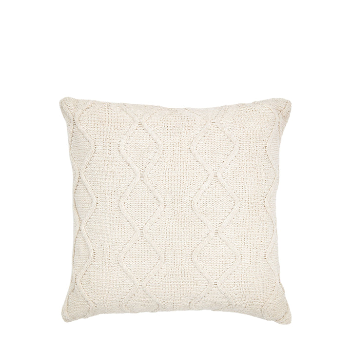 Chenille Chunky Cable Knit Cushion | Cream