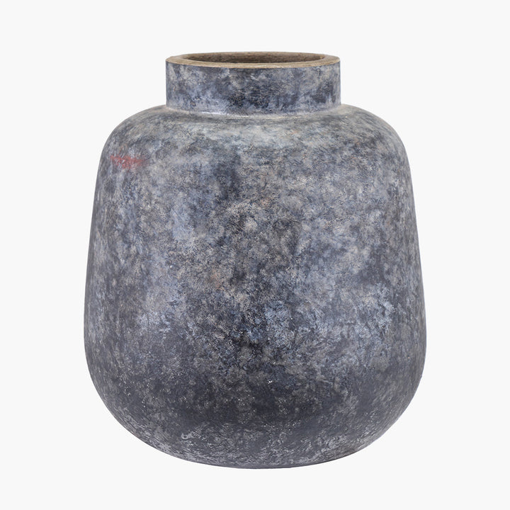 Vulcan Grey Distressed Vintage Effect Stoneware Vase