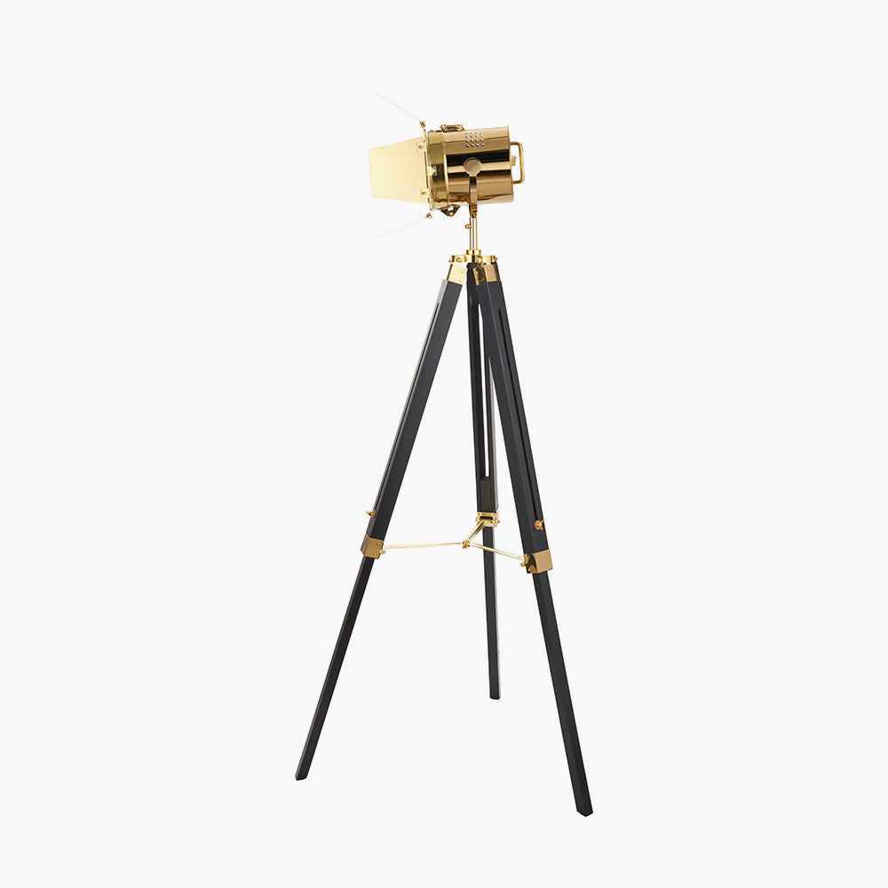 Hereford Gold and Black Tripod Floor Lamp