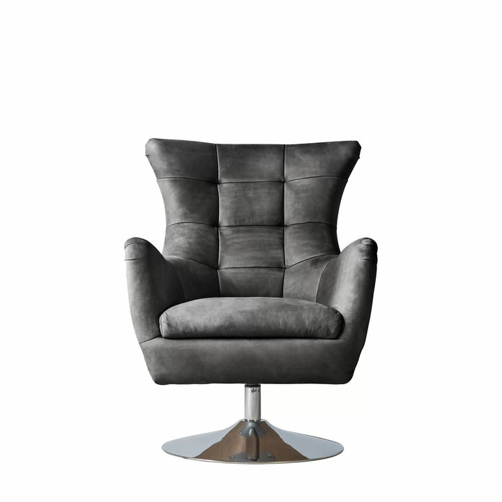 Bristol Leather Swivel Chair Antique Ebony