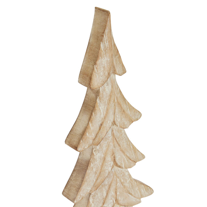 Carved Wood Christmas Tree 43cm