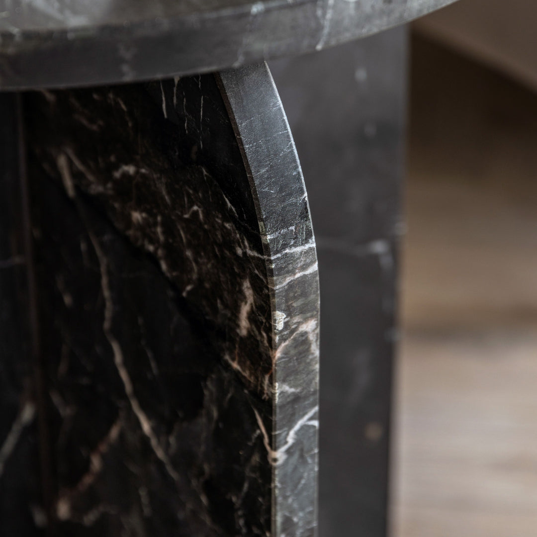 Amalfi Black Marble Side Table