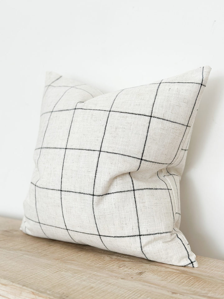 Neutral Checked Cushion Cover 45cm×45cm
