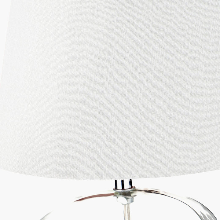 Hallie Clear Glass and White Shade Table Lamp