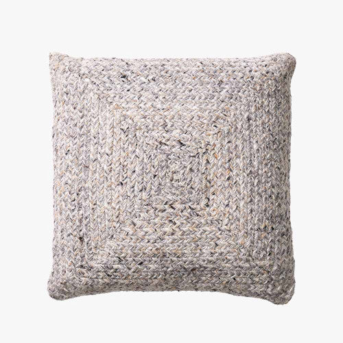 Indoor Outdoor Warm Grey Tweed Design Scatter Cushion