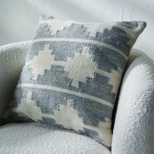 Indoor Outdoor Grey and White Moroccan Design Scatter Cushion