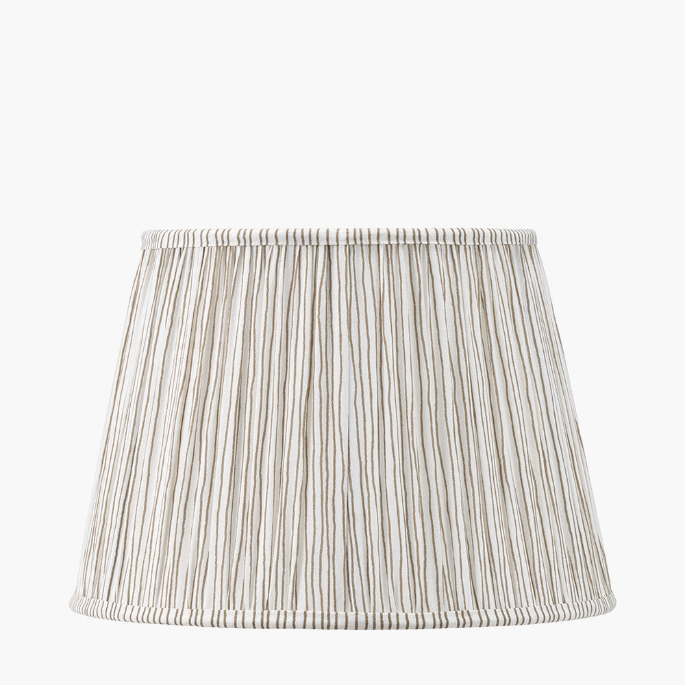 Thiago 30cm Natural Stripe Mushroom Pleat Tapered Lampshade