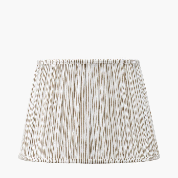 Thiago 30cm Natural Stripe Mushroom Pleat Tapered Lampshade