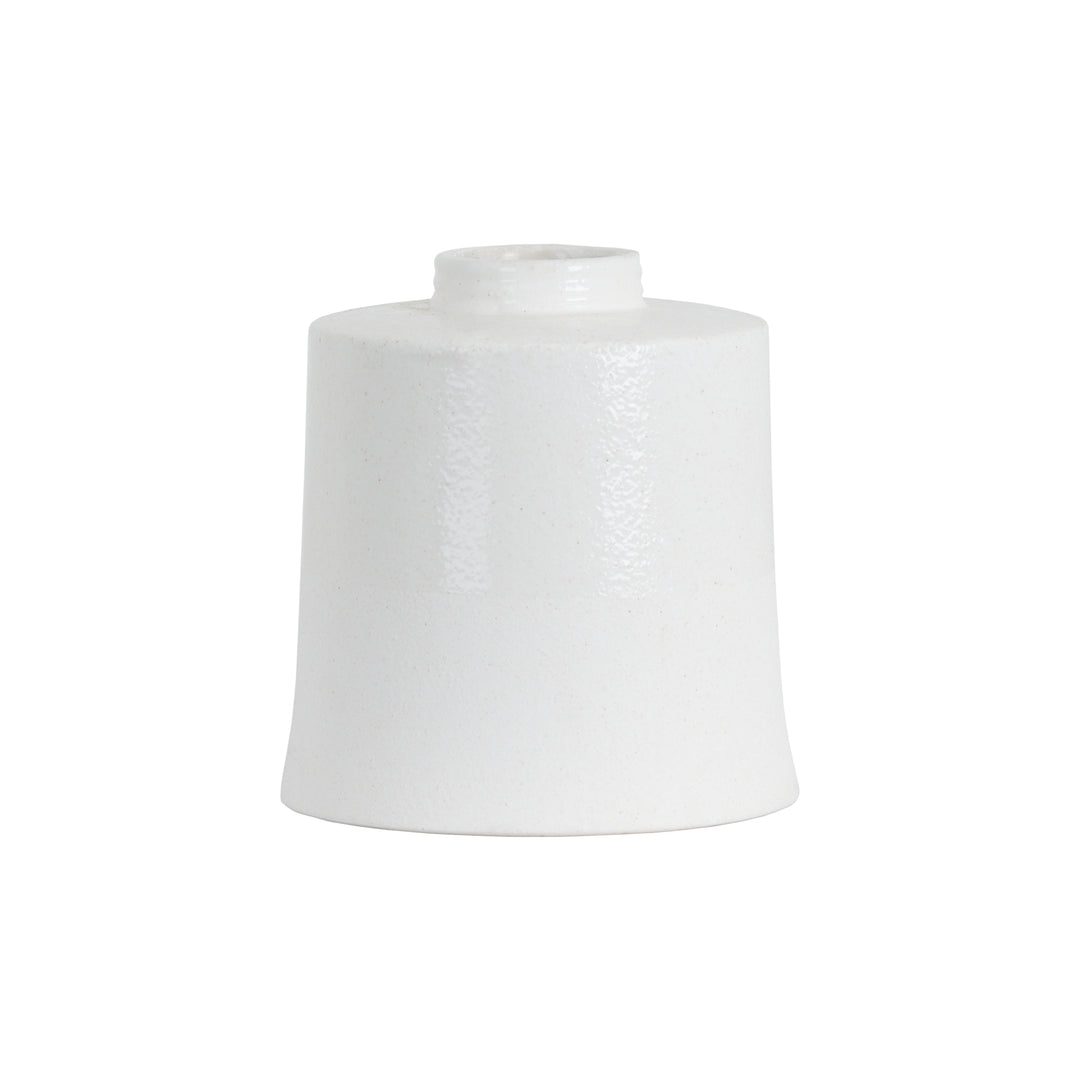 Chloe Cylindrical Ceramic Large Vase white With Grey Detail