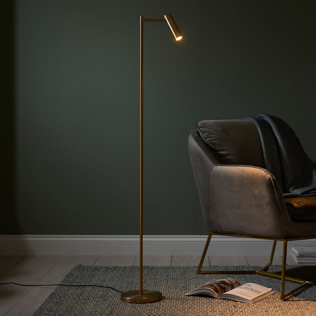 Brass Reading Light Floor Lamp 