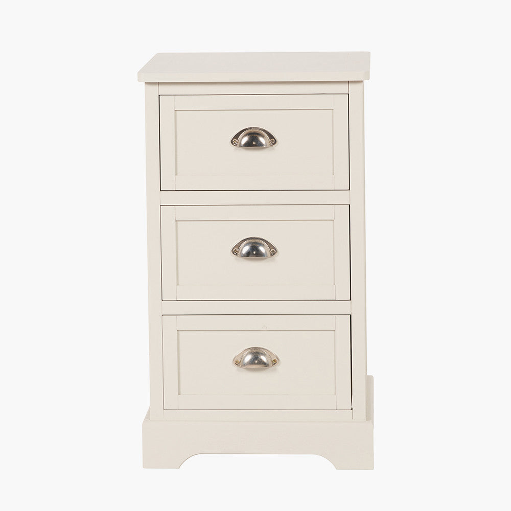 Croft Linen Pine Wood 3 Drawer Tall Unit