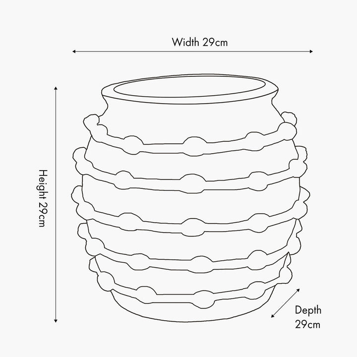 Cream Bobble Fibrestone Decorative Planter | Small 29cm