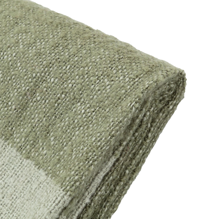 Olive Stripe Faux Mohair Throw 180cm