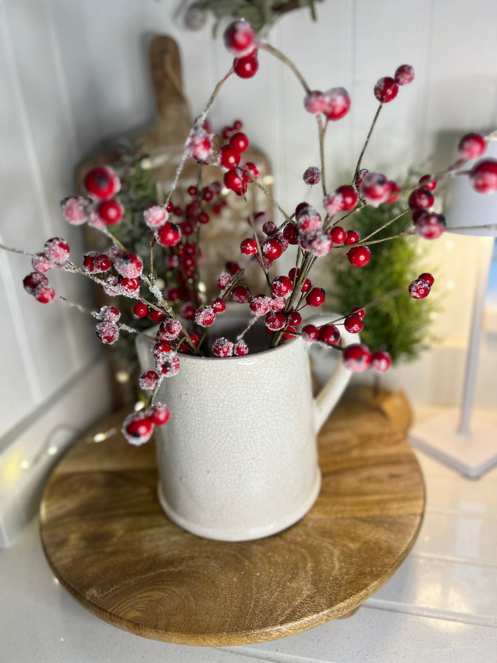Snow Berries Foam Spray Bunch of 3  - 55cm