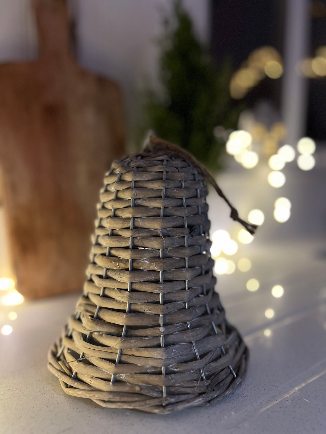 The Noel Collection Large Wicker Bell Decoration 15cm