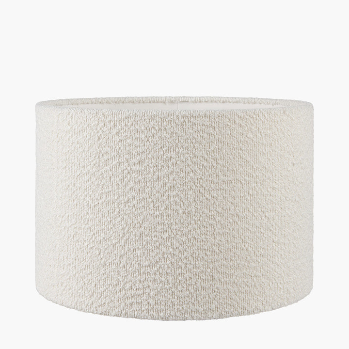 Lewis 40cm White Boucle Cylinder Lampshade