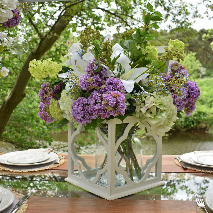 Shabby Green Single Hydrangea 50cm
