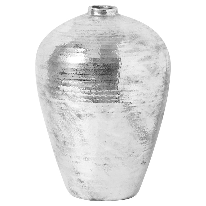 Large Hammered Silver Astral Vase 57cm