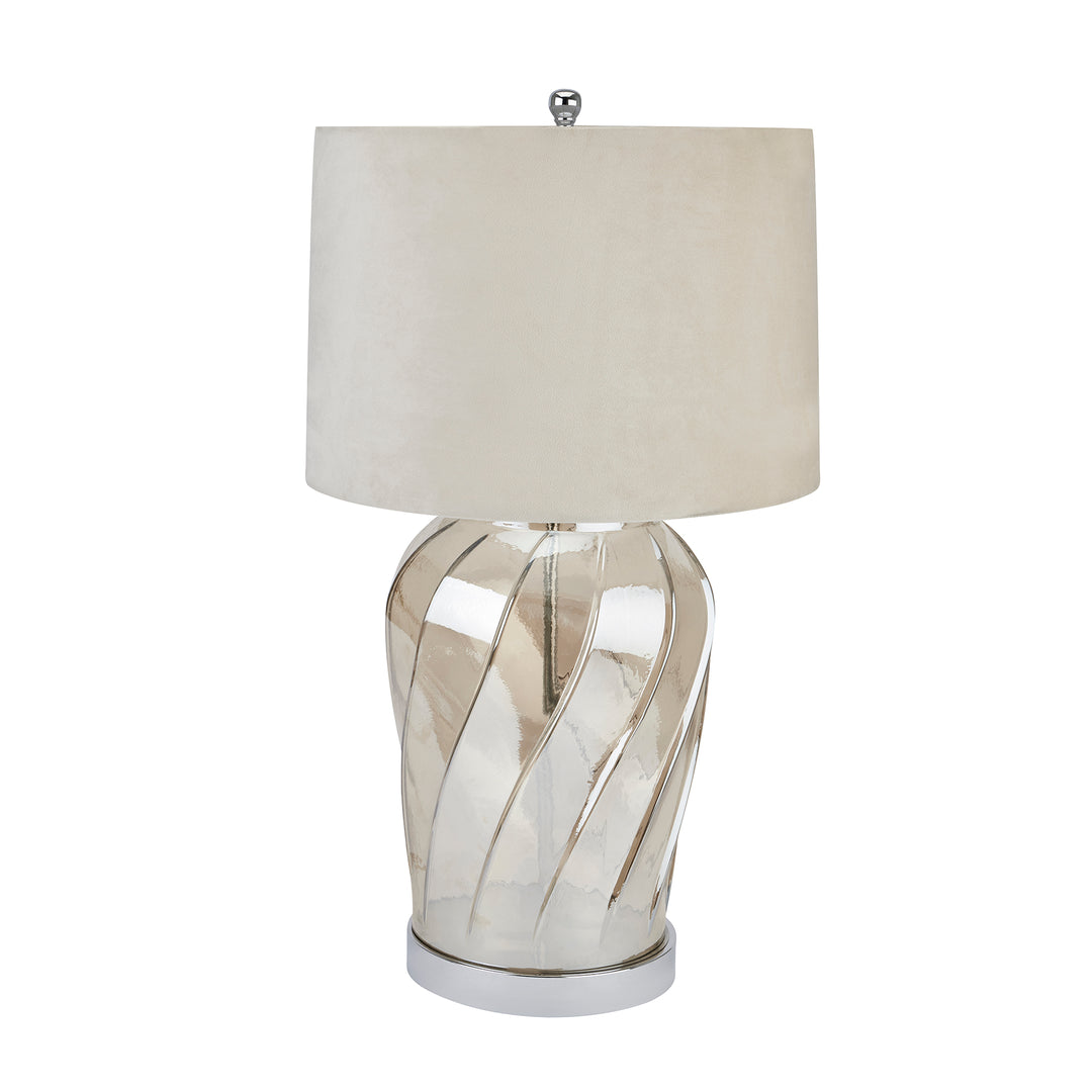 Arla Champagne Glass Lamp With Velvet Shade