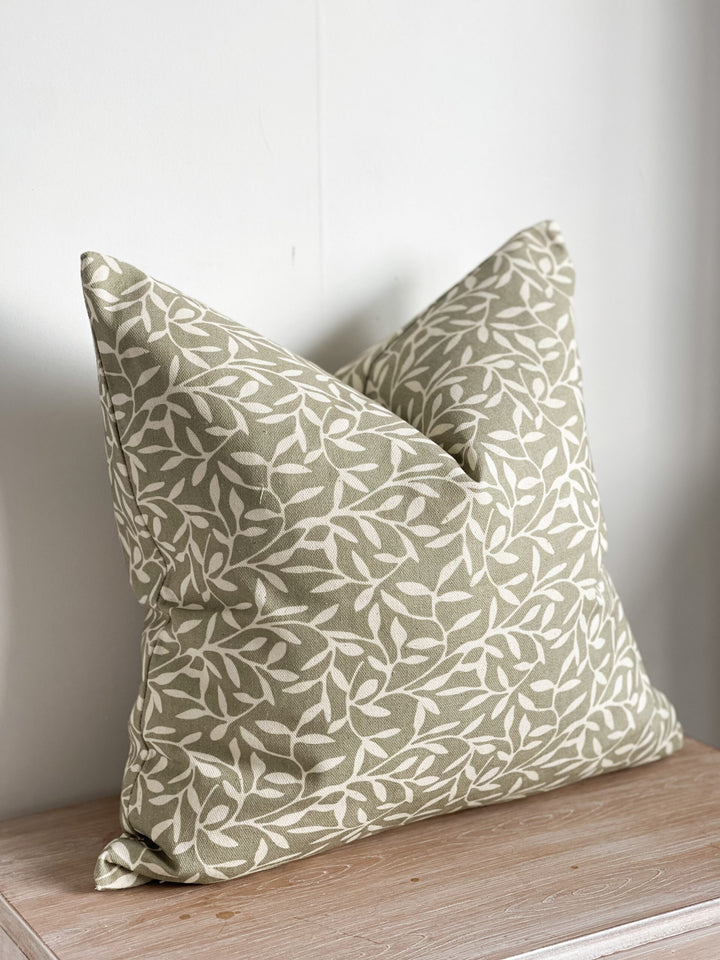 Olive Leaf Cotton Cushion Cover 45x 45