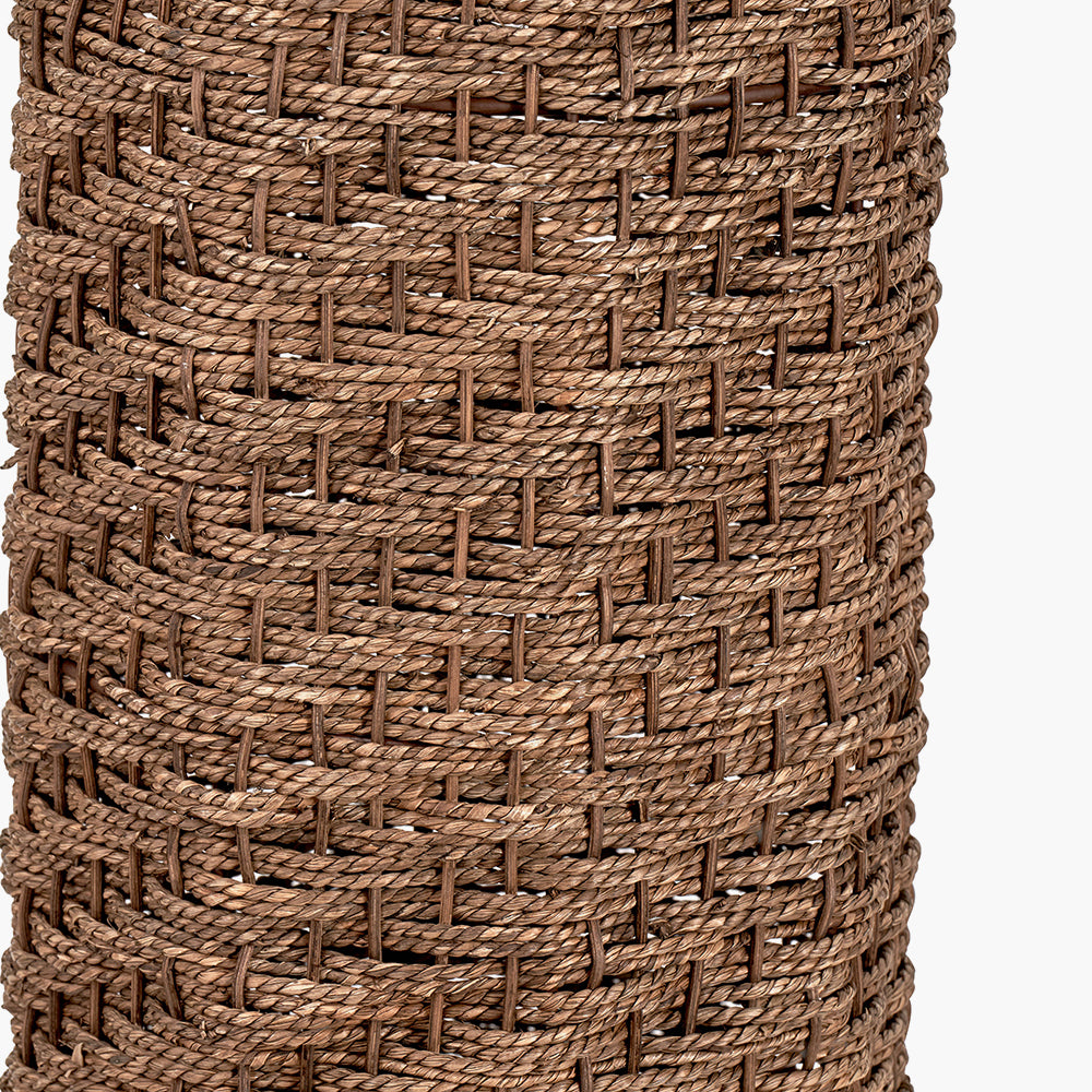 Andros Brown Woven Seagrass Floor Lamp