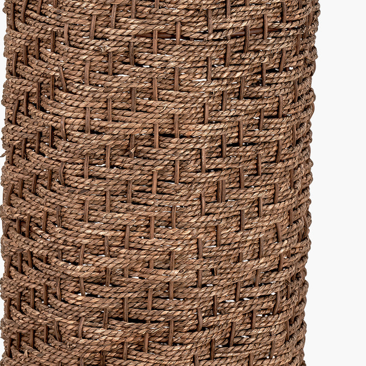 Andros Brown Woven Seagrass Floor Lamp