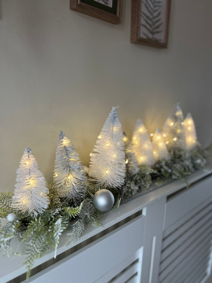 Light Up Indoor Snowy Tree Table Centrepiece, 90cm