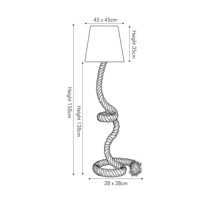 Martindale Rope Knot Floor Lamp with Natural Shade