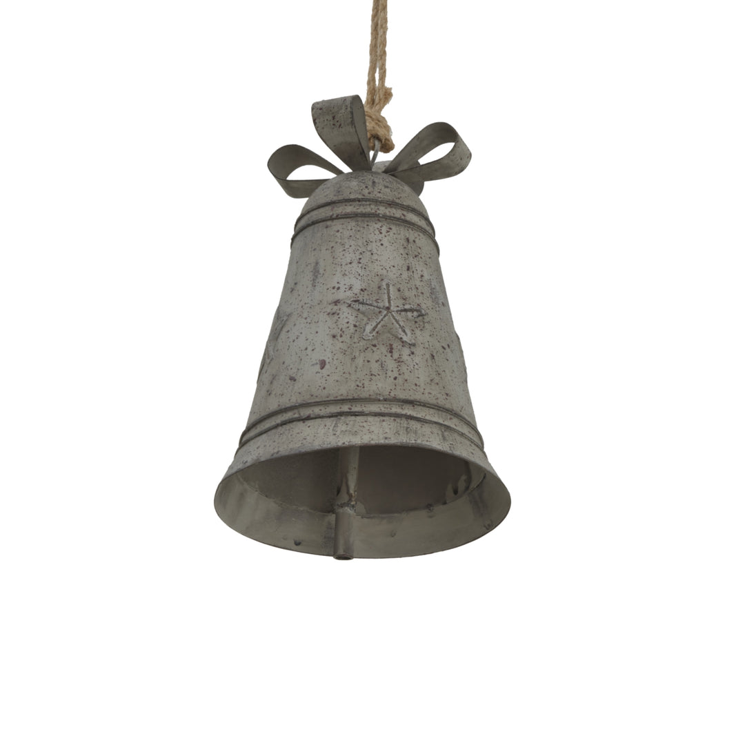 Rustic Metal Hanging Bell With Bow