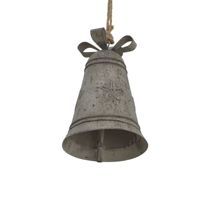 Rustic Metal Hanging Bell With Bow