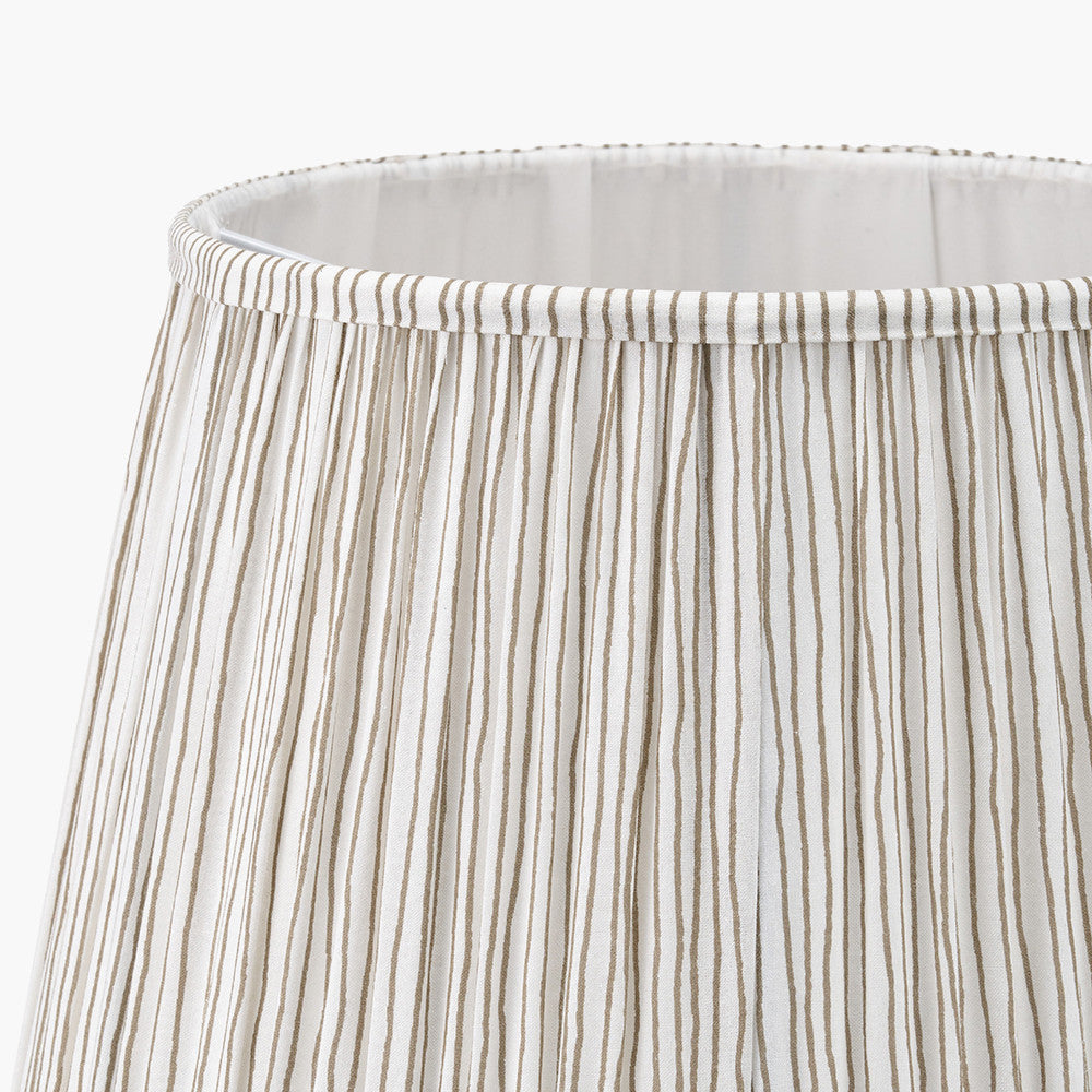 Thiago 30cm Natural Stripe Mushroom Pleat Tapered Lampshade