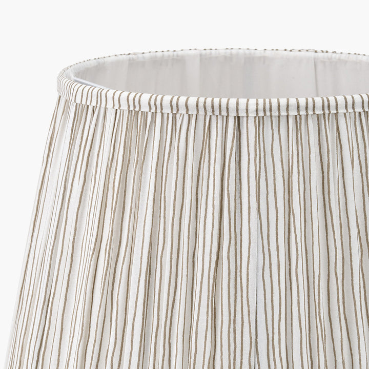 Thiago 30cm Natural Stripe Mushroom Pleat Tapered Lampshade