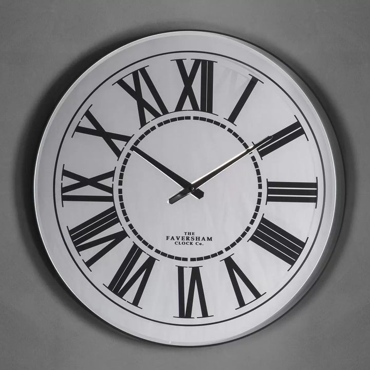 Heycroft Silver Clock 55cm