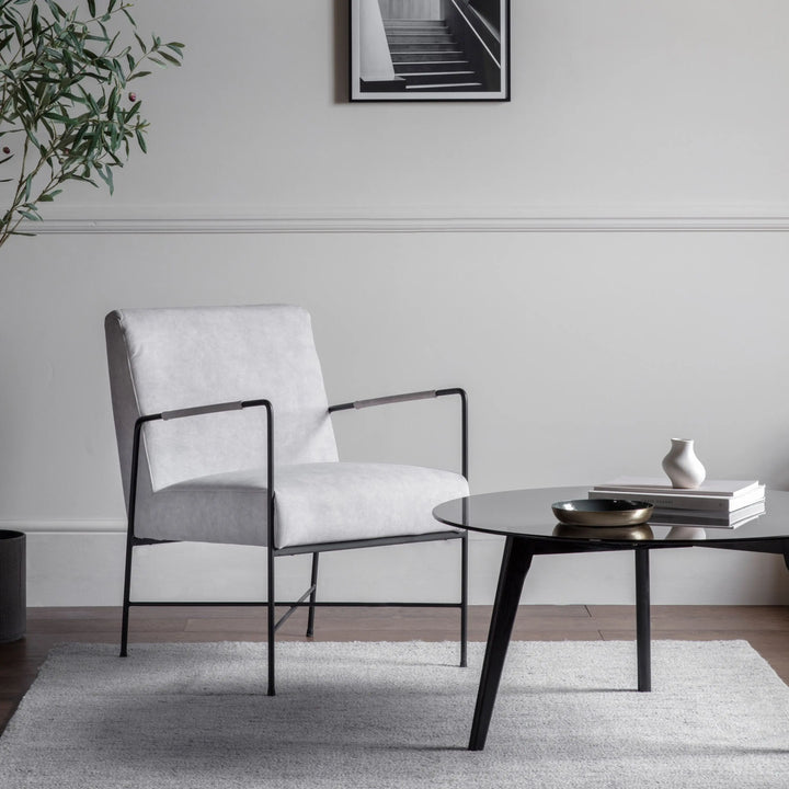 Chartham White Armchair