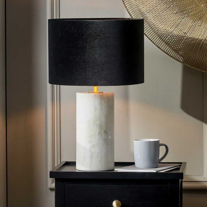 Kiorini White Marble Table Lamp Base