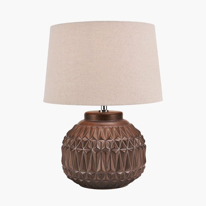 Anneli Bronze Aztec Texture Ceramic Table Lamp