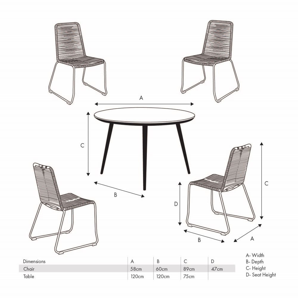 Pang Mink Outdoor 4 Seater Dining Set