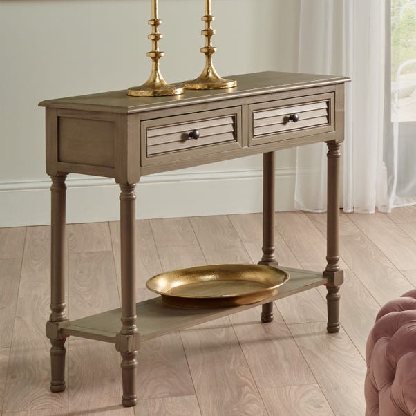 Ashwell Taupe Pine Wood Console Table