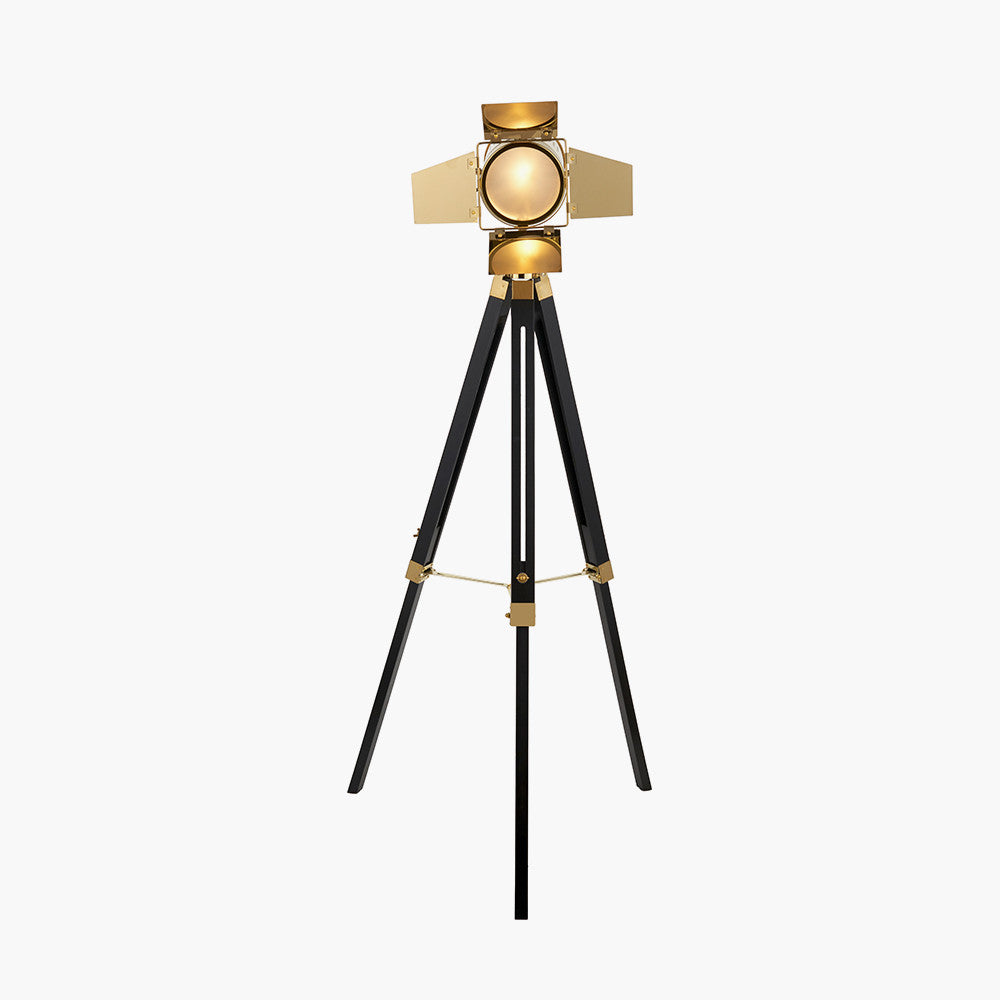 Hereford Gold and Black Tripod Floor Lamp