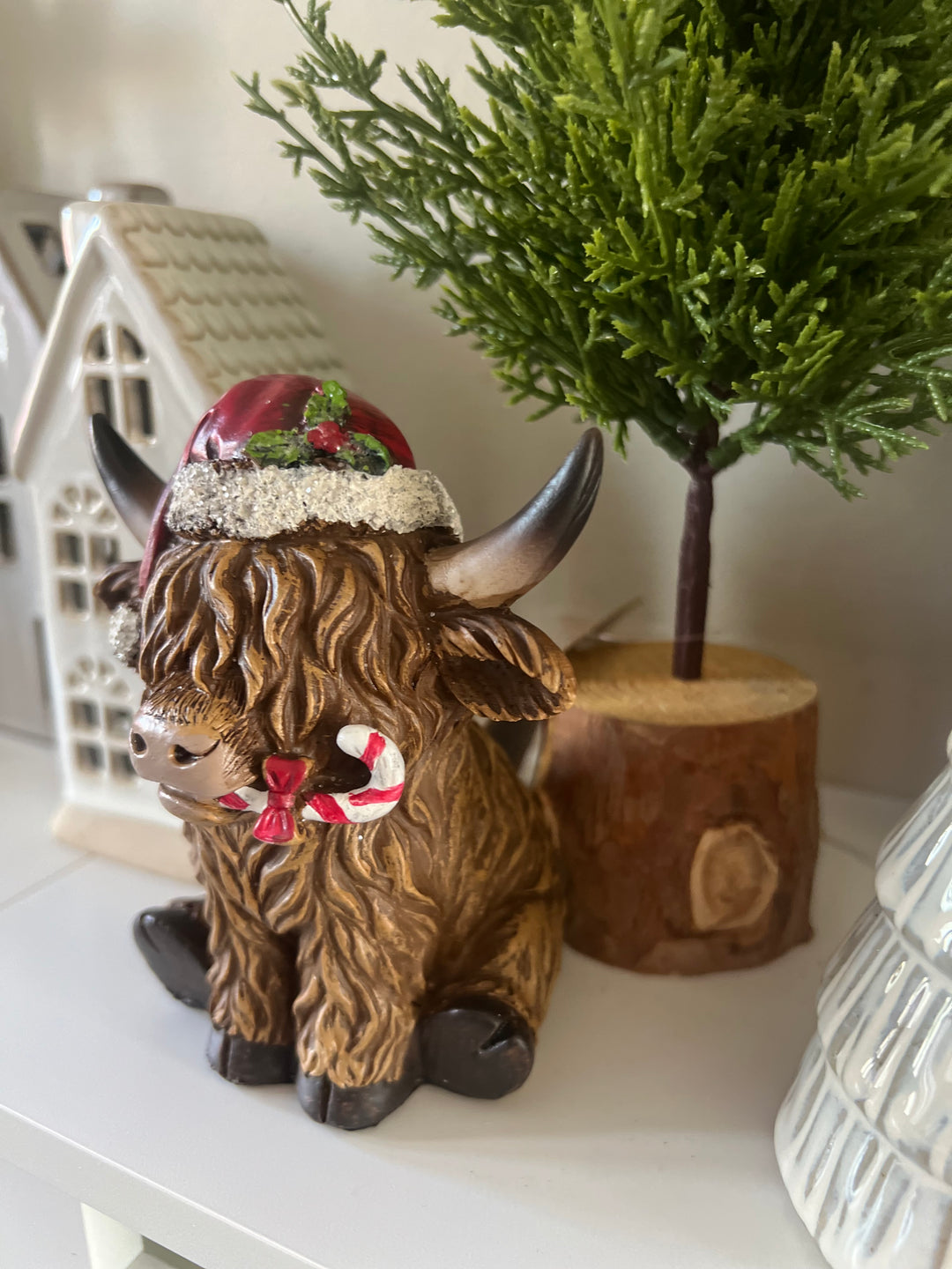 Christmas Highland Cow, 11cm