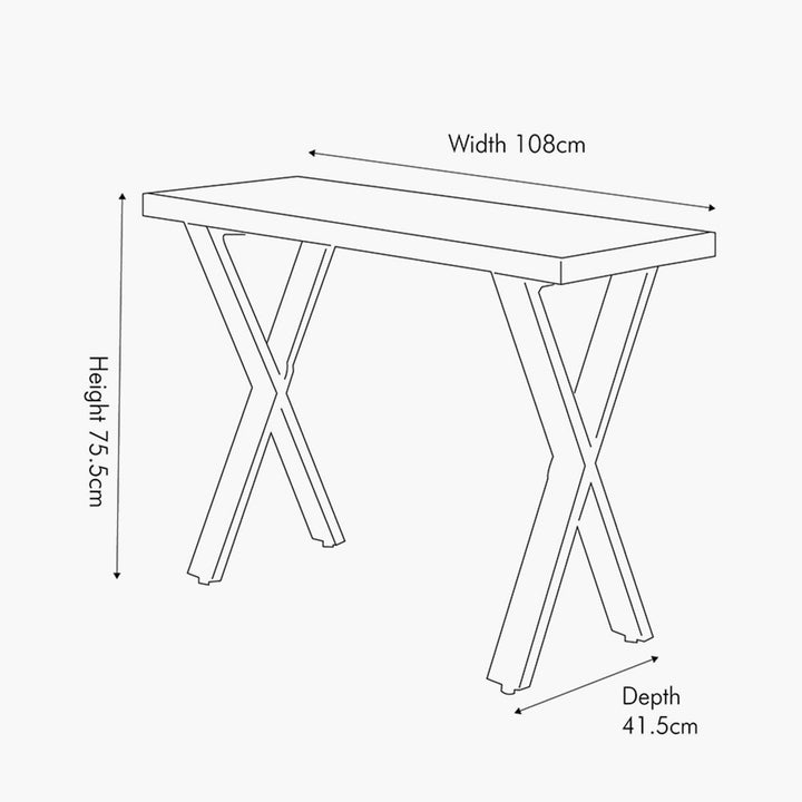 Lakota Recycled Wood and Brass Metal Console Table