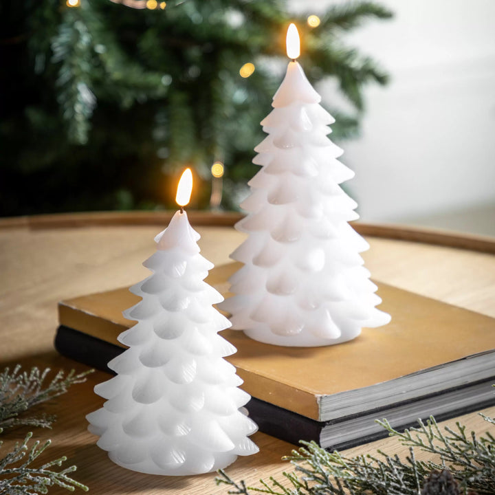 LED Xmas Tree Candle 2 pack White