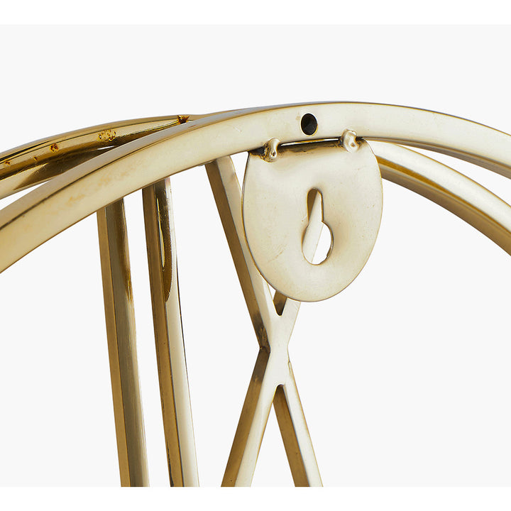 Gold Metal Double Framed Round Wall Clock